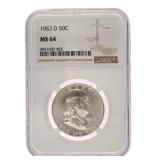 1963 D - MS64 Franklin Silver Half Dollar