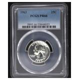 1963- PCGS PR66 Washington Silver Quarter