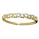 Beautiful Diamond Accent Heart Bangle Bracelet