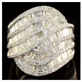 10kt Gold 2.00 ct Baguette Diamond Cocktail Ring