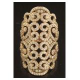 Gorgeous Rose Large Filigree White Topaz Ring