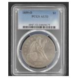 1859-O AU53 Seated Liberty Silver Dollar *Rare
