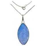 Amazing XL Marquise Cut Blue Opal Designer Necklac