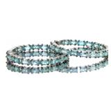 Natural 3.50 ct Blue Apatite XXL Hoop Earrings