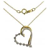 Genuine 1/2 ct Diamond Heart Necklace