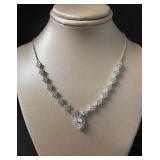 Stunning White Sapphire Designer Evening Necklace