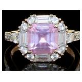 Rose Toned Pink & White Topaz Designer Ring