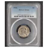 1936 MS66 GEM Buffalo Nickel