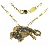 Swarovski Crystal Lizard Designer Necklace