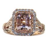 14kt Rose Gold 2.62 ct Morganite & Diamond Ring