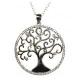 Beautiful XLHalo White Topaz Tree of Life Necklace