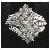 10kt Gold 2.20 ct Diamond Waterfall Ring