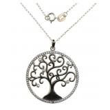 Beautiful White Topaz XL Tree of Life Necklace