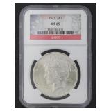 1925 MS65 GEM Peace Silver Dollar