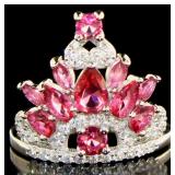 Beautiful Ruby & White Topaz Designer Ring