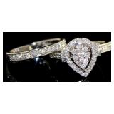 10kt Gold 1.00 ct Diamond Wedding Set