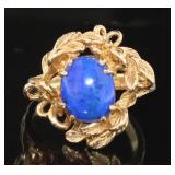 14kt Gold Natural Lapis Estate Ring
