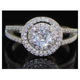 Stunning White Topaz Double Halo Ring