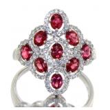 Natural Pink Spinel & White Zircon Designer Ring
