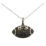 Genuine 1/2 ct Green Diamond Football Necklace