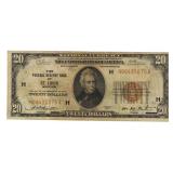 Series 1929 St Louis $20 National Currency Note