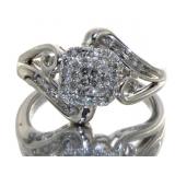 Antique Style 1/4 ct Diamond Cluster Ring