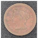 1847 Braided Hair Copper Large Cent