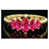 10kt Gold 2.00 ct Marquise Ruby Anniversary Ring