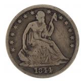 1844 Seated Liberty Silver Half Dollar
