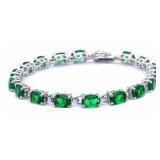 Beautiful 13.50 ct Oval Emerald Tennis Bracelet