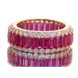 Emerald Cut 6.00 ct Ruby Eternity Band