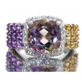 Natural Cushion Cut 4.36 ct Amethyst-Citrine Ring
