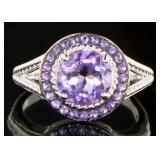 Genuine Round 2.66 ct Amethyst Dinner Ring
