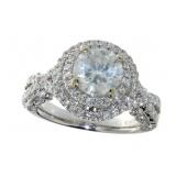 14kt White Gold 3.18 ct Round Diamond Ring