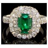 14kt Gold 2.88 ct Natural Emerald & Diamond Ring