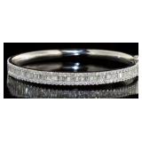 14kt White Gold 4.00 ct Diamond Bangle Bracelet