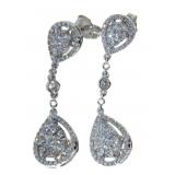 14kt Gold Pear Cut 1.00 ct Diamond Drop Earrings