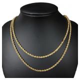 14kt Gold Large 31.5" Rope Twist Necklace