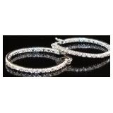 Genuine 1/4 ct Inside Out Diamond Hoop Earrings