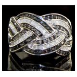 Brilliant 1.00 ct Black & White Diamond Ring