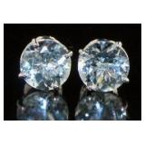 14kt White Gold 2.35 ct Aquamarine Stud Earrings
