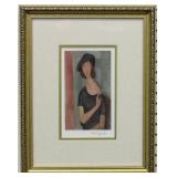 Woman In Hat Print Plate Signed By Modigliani