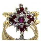 14kt Gold Antique 1.90 ct Ruby & Diamond Ring