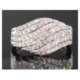 10kt Gold Brilliant 1.02 ct Diamond Wave Ring