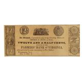 1839 Farmers Bank of Virginia Note *Nice
