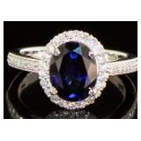 14kt Gold 2.82 ct Oval Sapphire & Diamond Ring