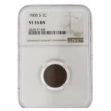 1908-S Indian Head Copper Cent *KEY Date