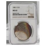 1881-O MS63 Morgan Silver Dollar *SUPER TONED