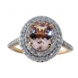 14kt Rose Gold 2.05 ct Morganite & Diamond Ring
