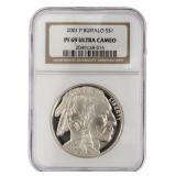 2001 PF69 Ultra Cameo Buffalo Silver Dollar